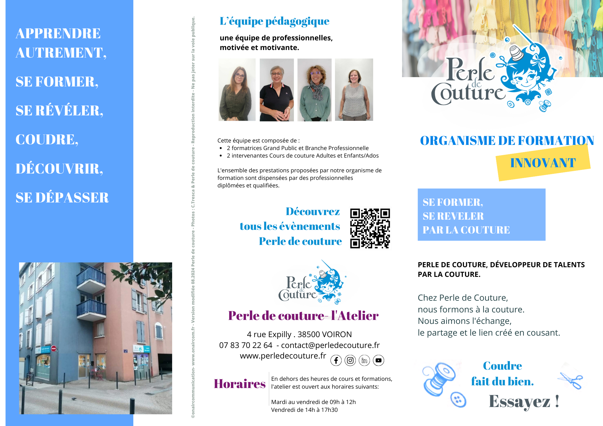 cours de couture ateliers intergénérationnels location atelier formation professionnelle